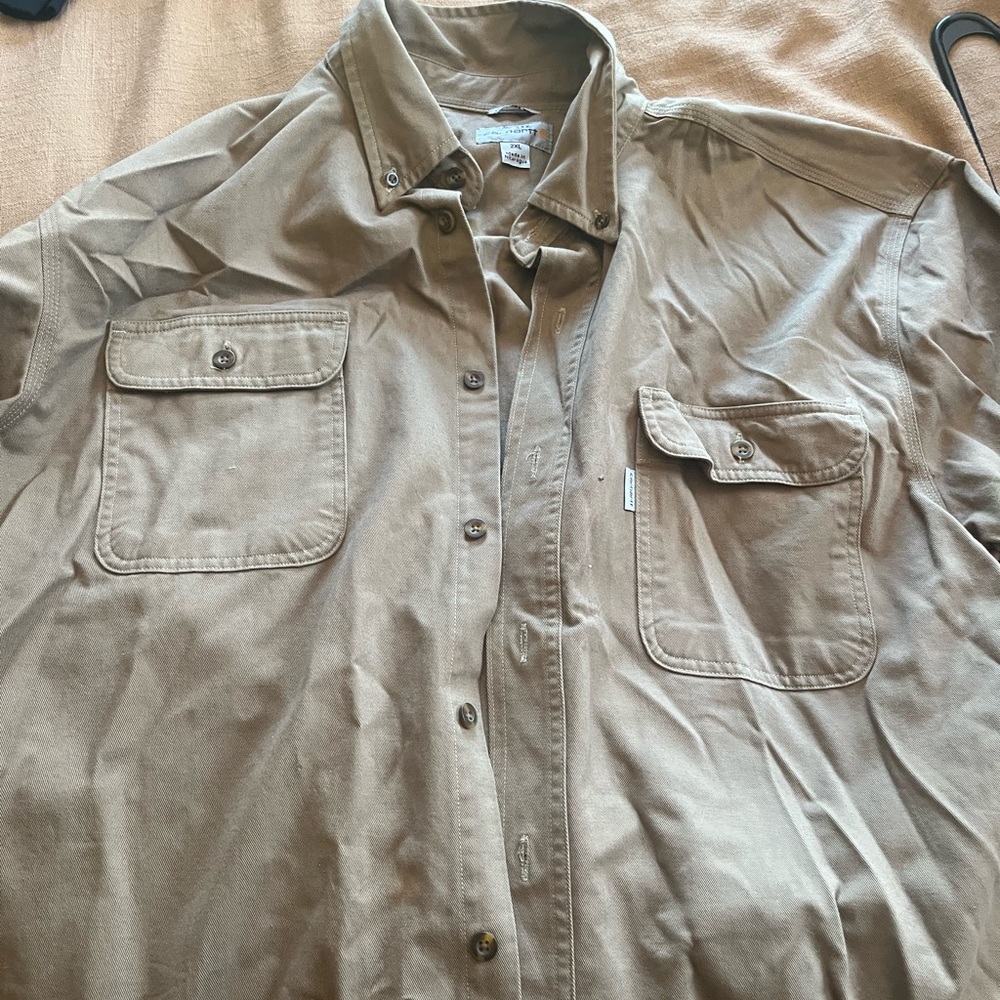 Carhartt Khaki Button-Up Shirt